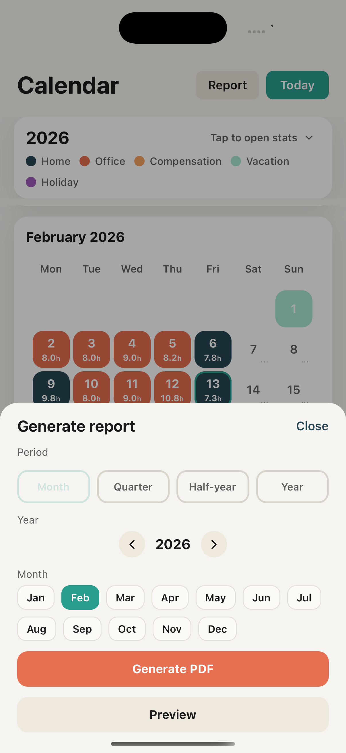 Export a report in seconds