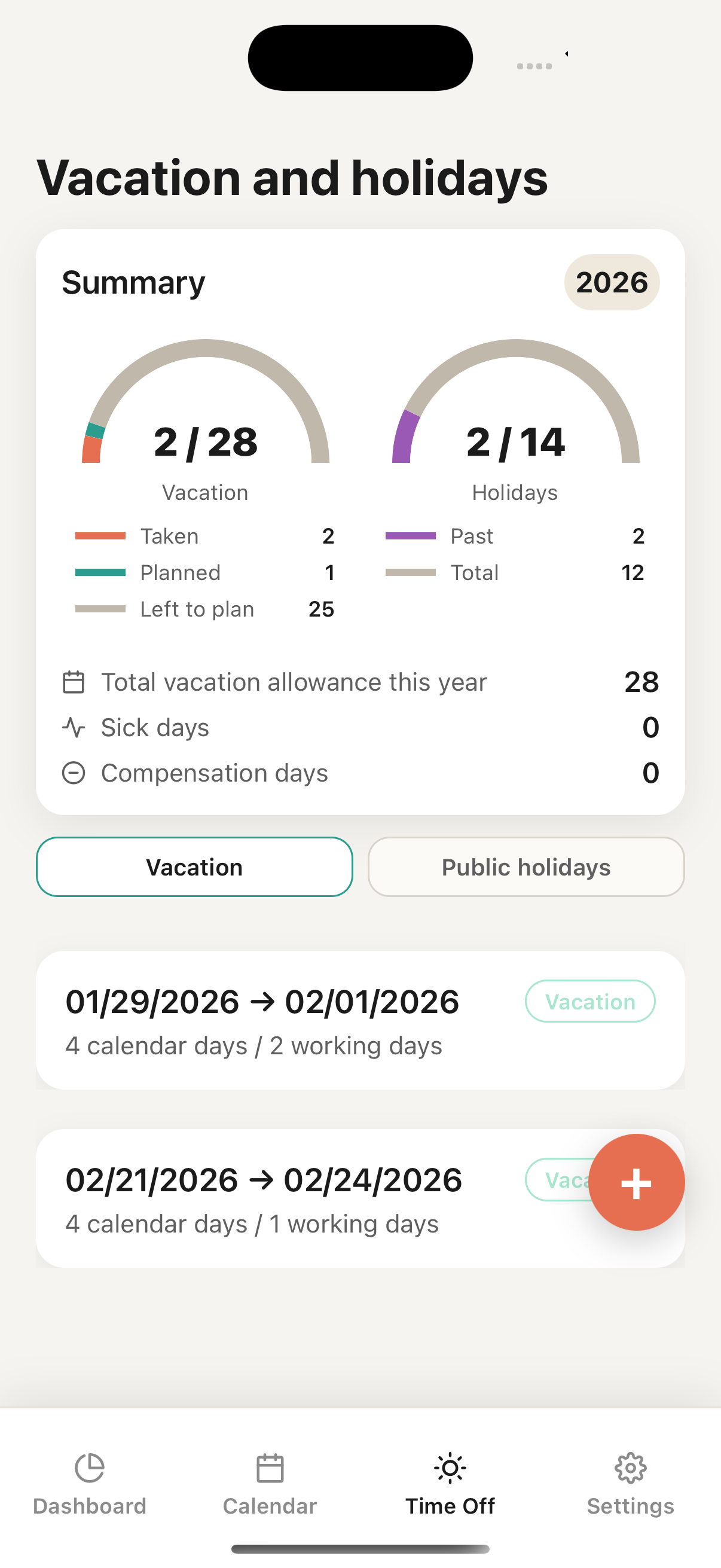 Your holidays, always up to date